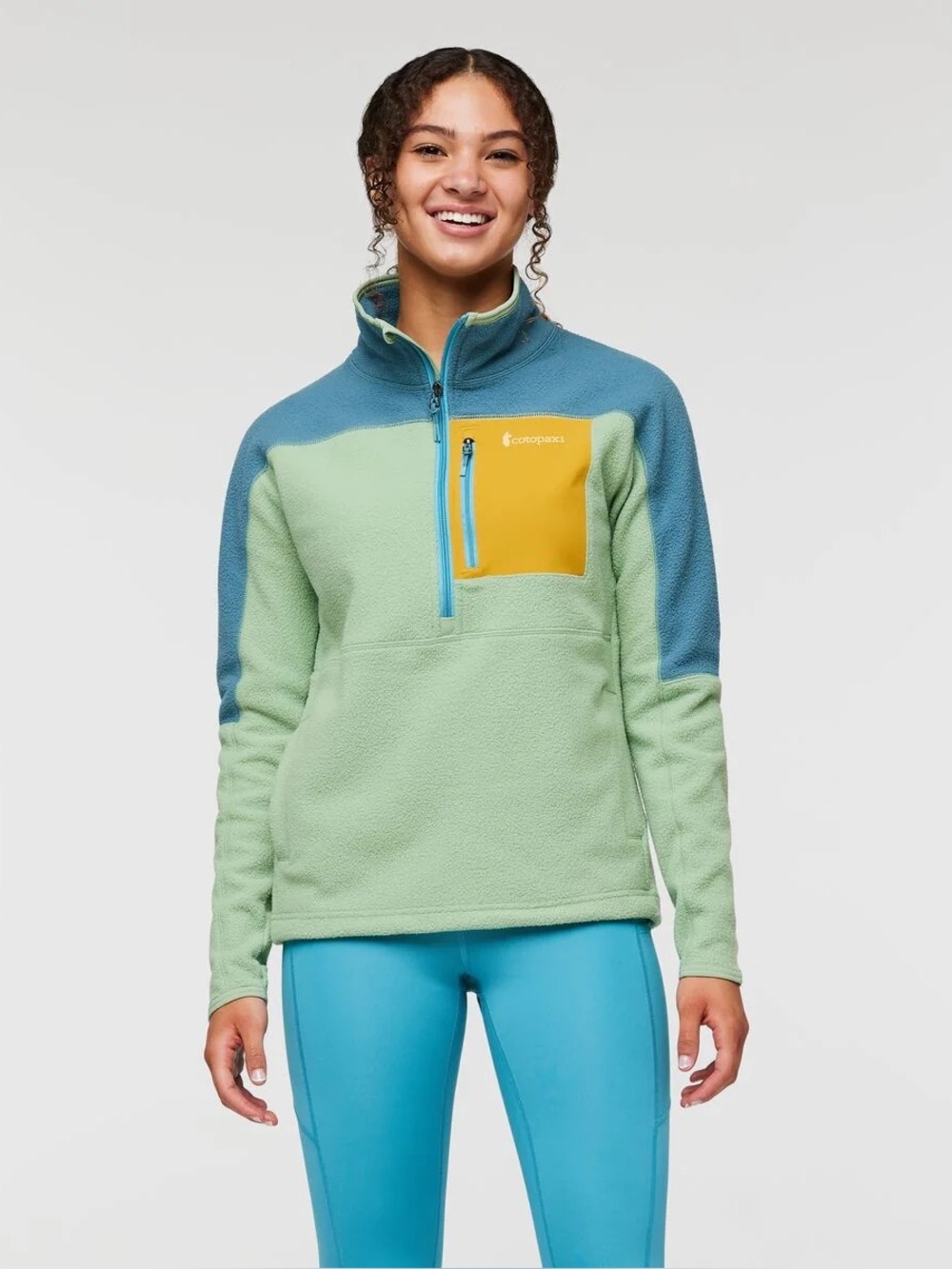 Abrazo Half-Zip Fleece Jacket - Women's size large blue green tone